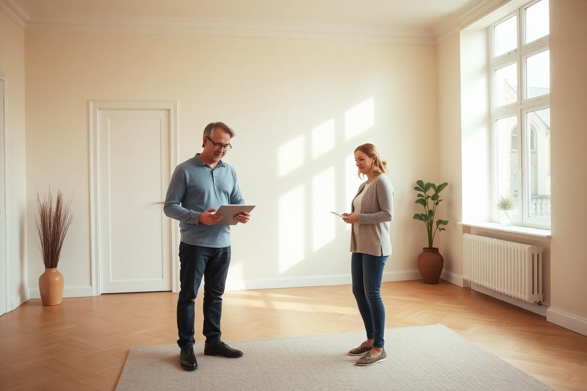 Homeowners planning a renovation in an empty room